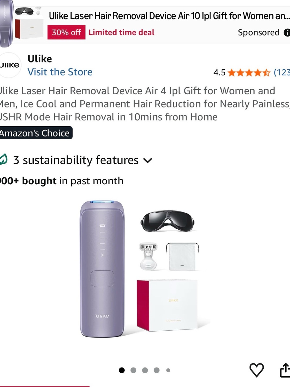 Ulike Air 4 IPL Device Hair Removal